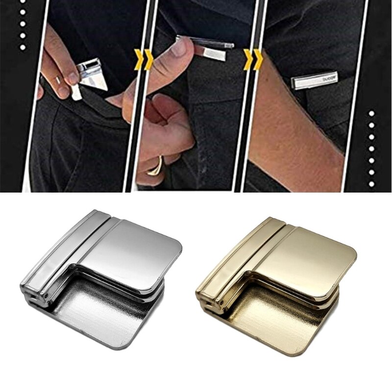 Metal Belt Clamp Mini Buckle Lazy Belt Folding Elastic Belt Clip Multifunctional Belt Clip Easy Belt Clamps for Pants