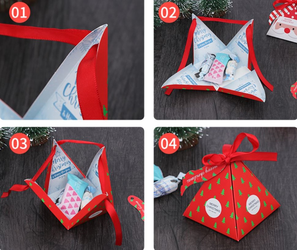 10 st julförpackningspåse godisaskar för barn födelsedag bröllopsfavoritlåda förpackning papperspåsar tillbehör för evenemang julfest
