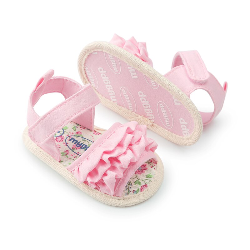 FOCUSNORM Newborn Baby Girls Flower Shoes Toddler Infant Soft Sole Shoes Summer Sandals