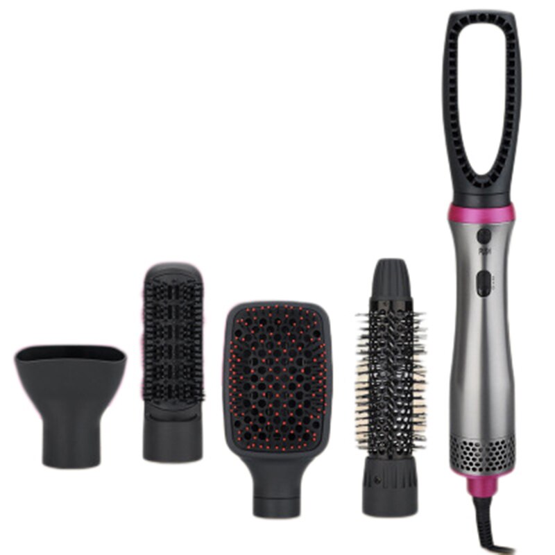 Multifuncional secador de cabelo 5 em 1 escova redonda rotativa escova de ar quente secador de cabelo com bocal de ar: EUA