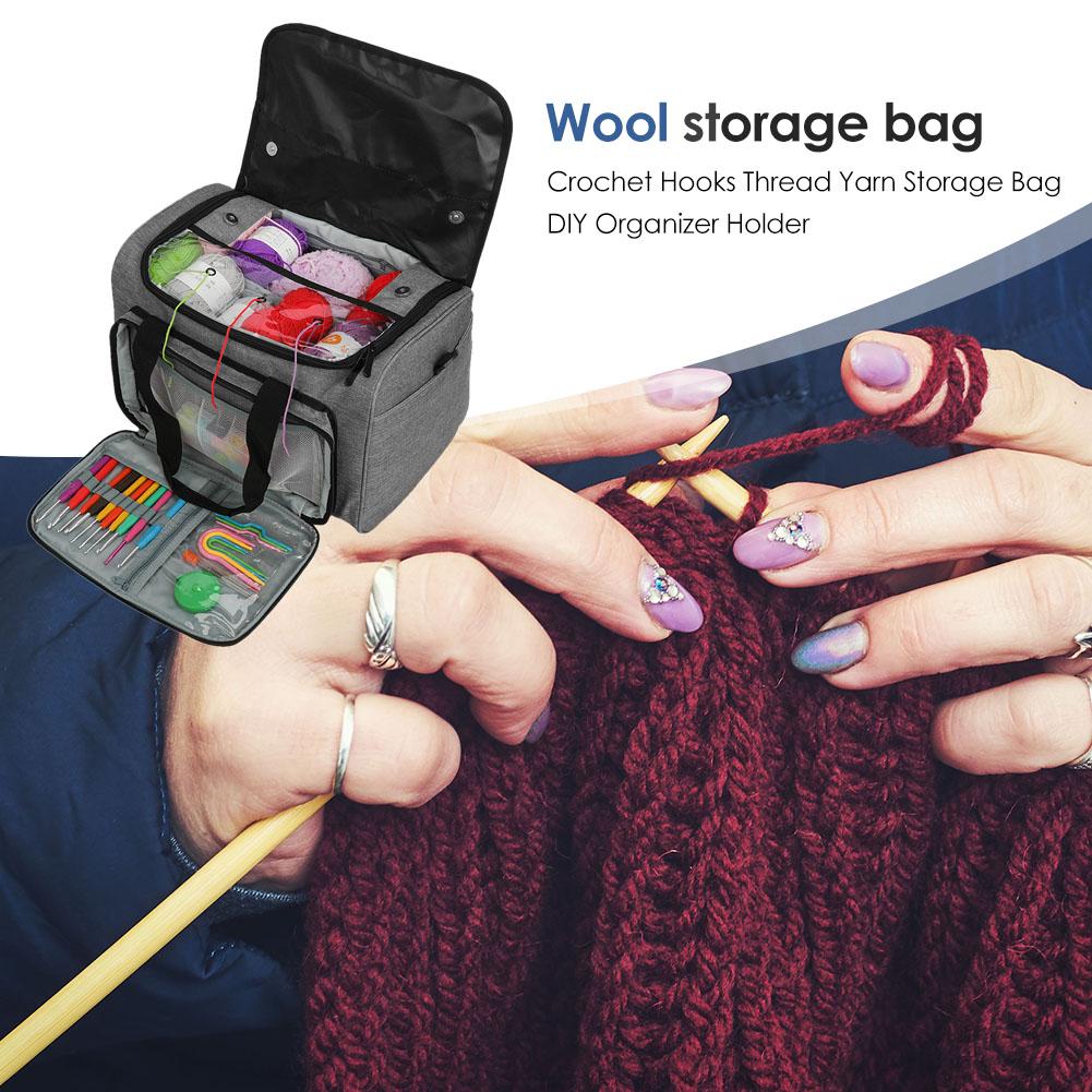 Storage Bag For Crochet Knitting Accessory Crochet Hooks Thread DIY Convenient Holder Wool Brooch Knitting Sewing Box