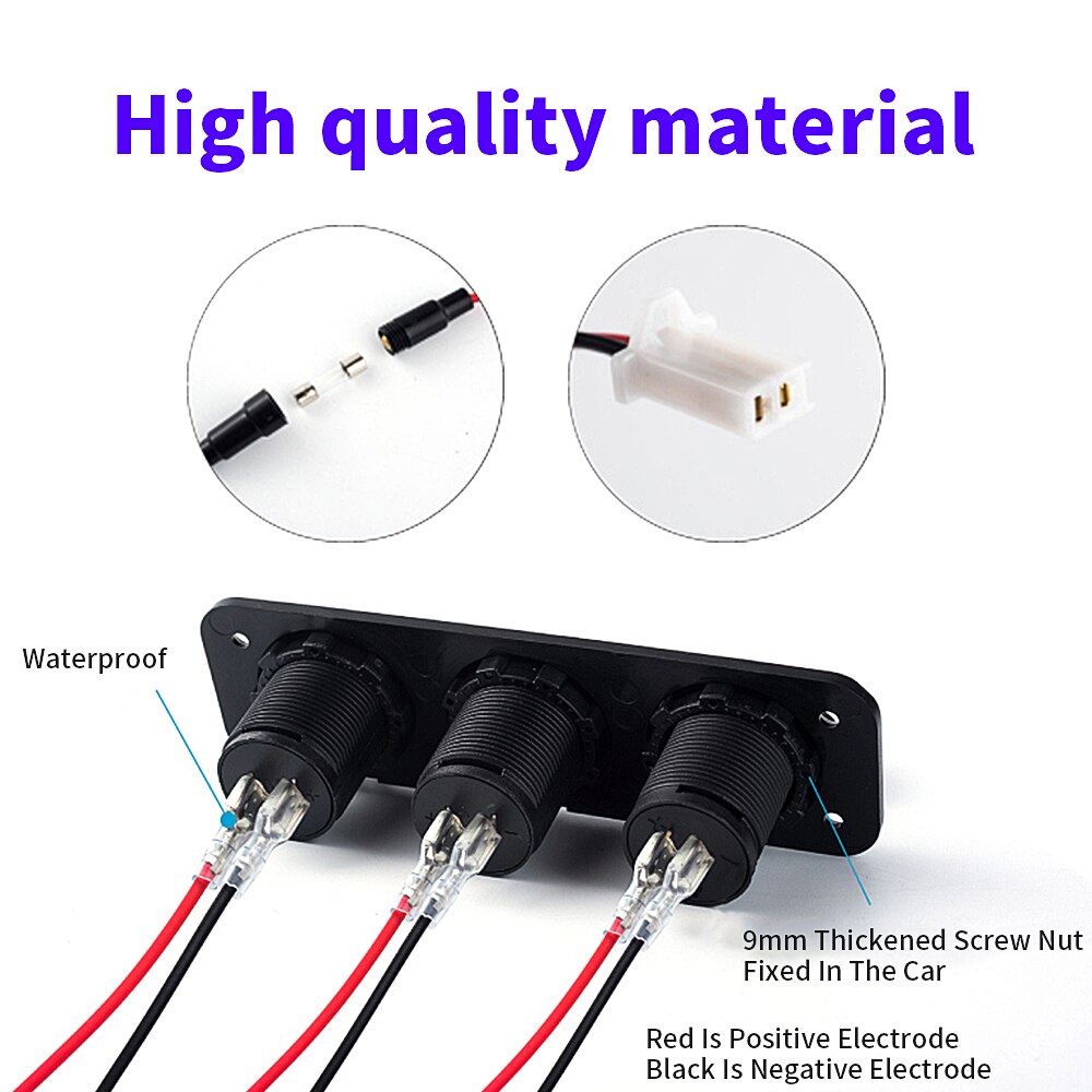 6 usb stik bil oplader adapter 2.1a & 2.1a led voltmeter stikkontakt til marine bil båd trailer autocamper motorcykel vandtæt