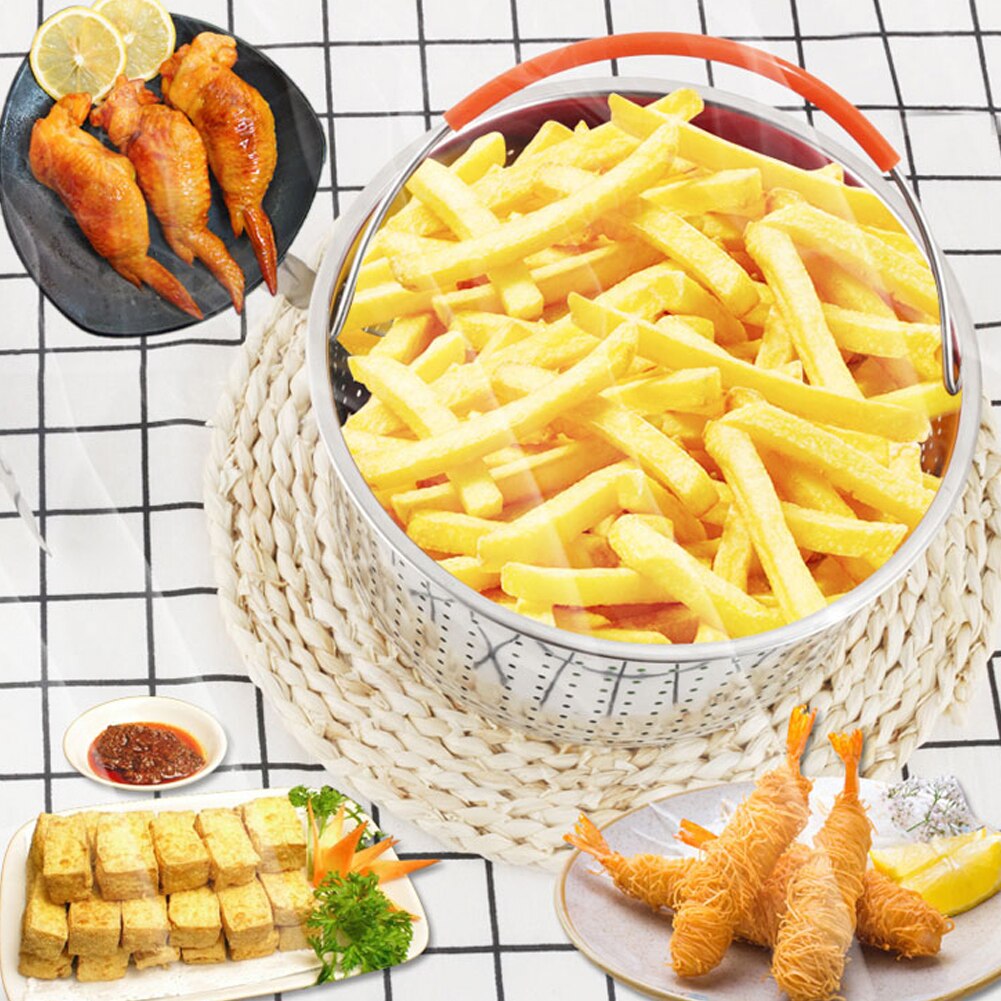 Stainless Steel Kitchen Steam Basket Pressure Cooker Anti-scald Steamer Multi-Function Fruit Cleaning Basket Cookeo Accessories