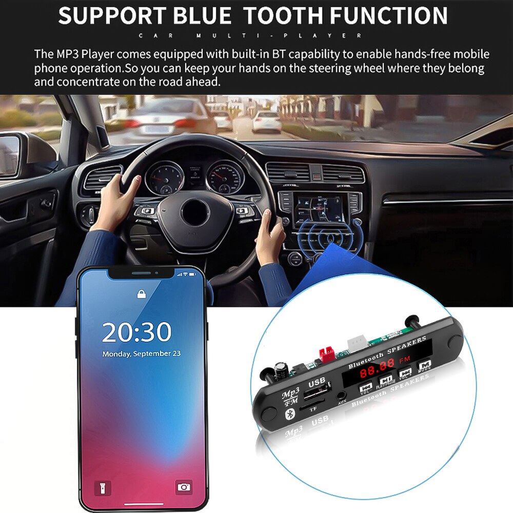 Kebidu Bluetooth MP3 Decoder Board MP3 Kaartlezer MP3 Bluetooth Module Audio Accessoires Handsfree Met Mic Fm Tf Usb Aux
