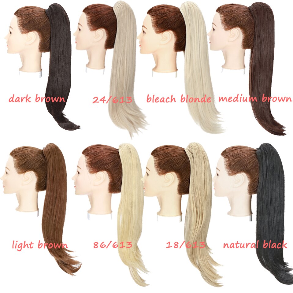HAIRRO-extensiones de cabello sintético para mujer, extensión de cola de caballo con Clip, 22 pulgadas