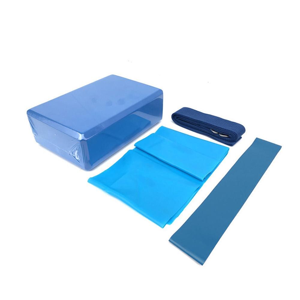 4 stk yoga utstyr sett med yoga ball blokker stretching stropp motstand loop band yoga startsett
