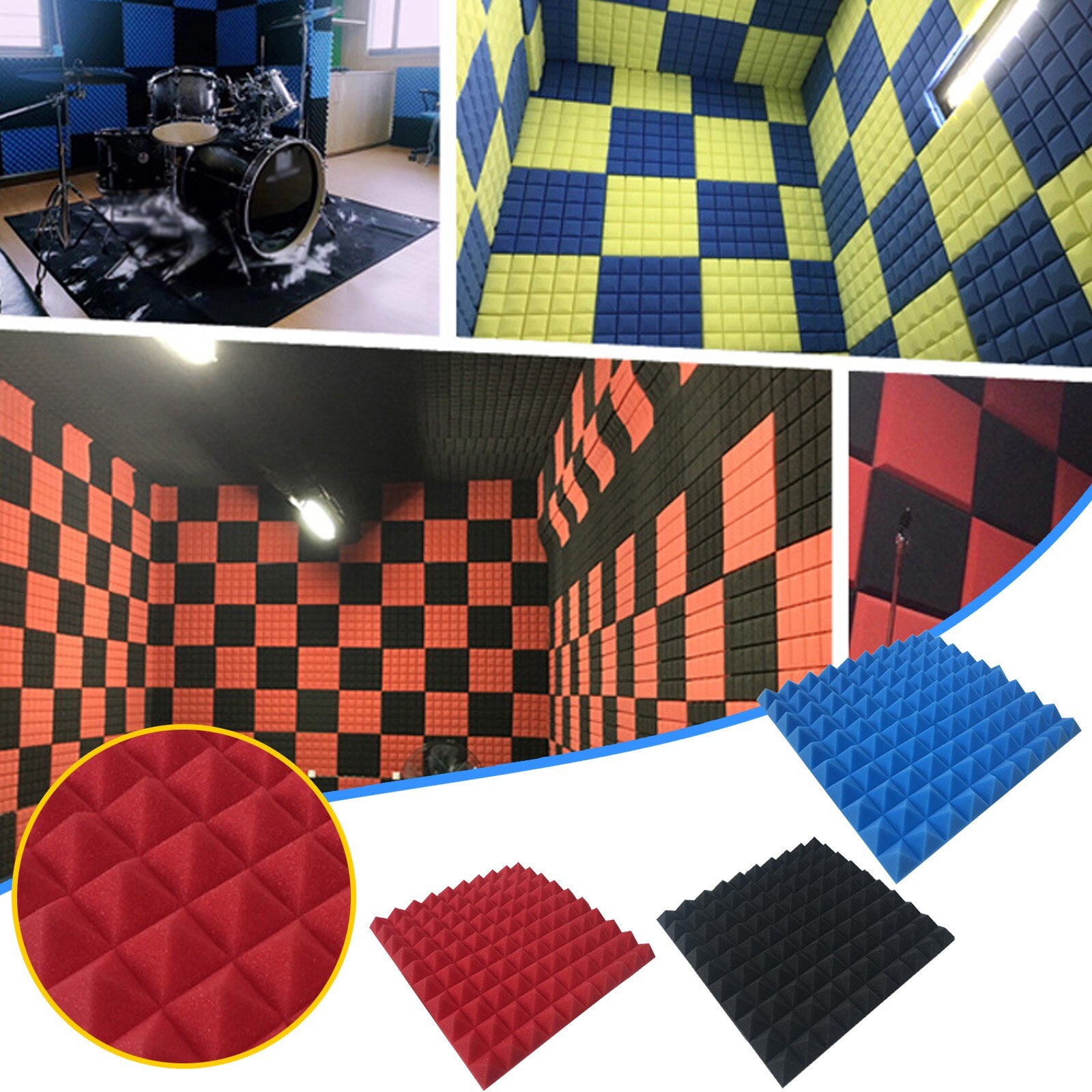 Home Scene Layout, Sound-absorbing Foam Wall, Indoor Sound-absorbing Cotton Soundproofing Insulation Bass Trap Acoustic Wall