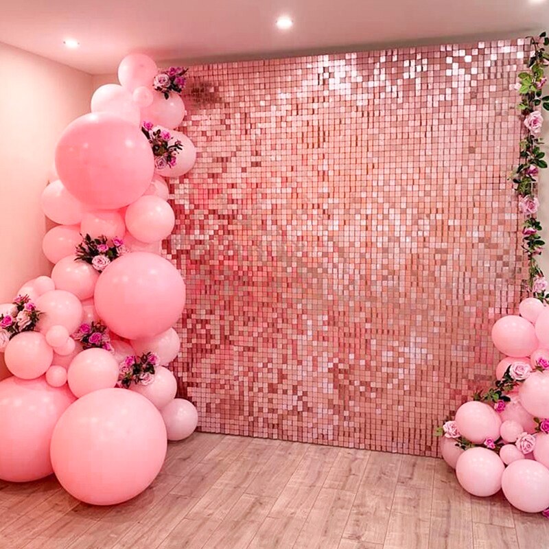2M Folienvorhang Schimmer Pailletten Glitzer für Fotozone Hintergrund Hintergrund Hochzeit Geburtstag Party Babyparty Photozone Dekor