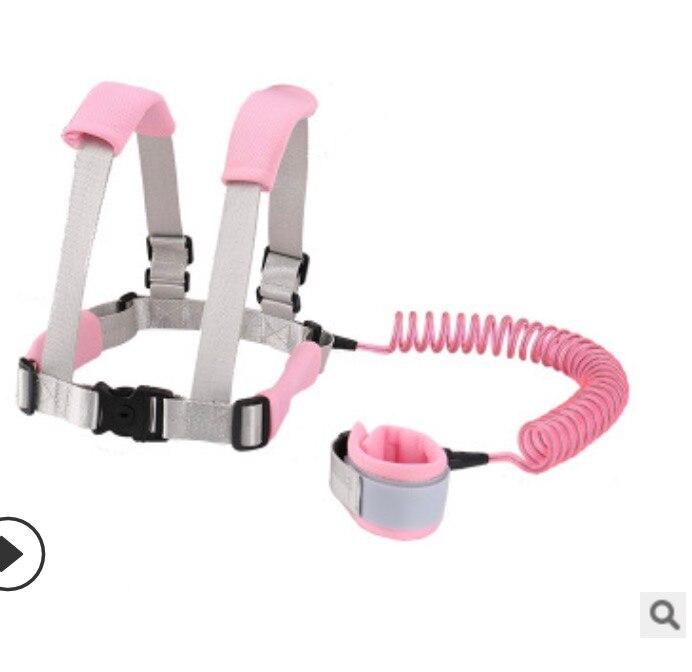 Puseky Anti Lost Wrist Link Toddler Safety Harness Outdoor Walking Kids Reflective Anti-lost Walking Harness Baby Harness Leash: Pink