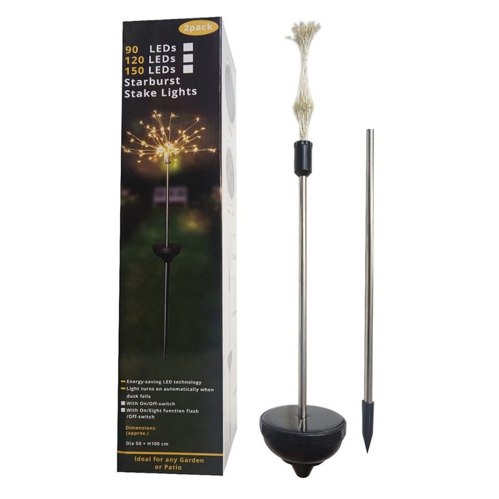 Solar Boden Stecker Feuerwerk Licht Led Kupfer Draht Licht Löwenzahn Lichterketten Garten Rasen Lichter Weihnachten Dekoration Lichter: 150 color light 2