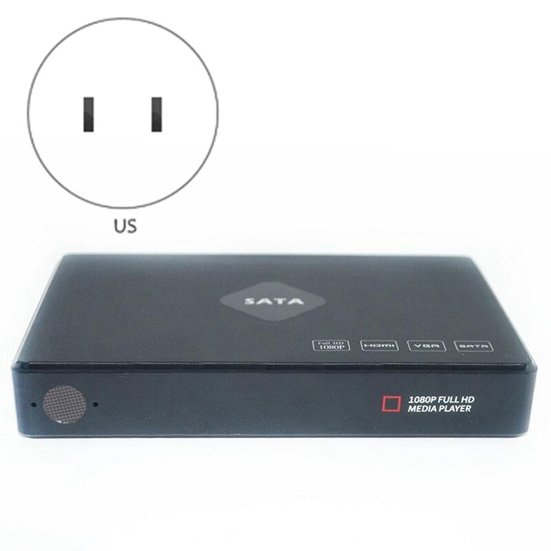 Top Deals TV Media Player, Full HD 1080P Digital Multimedia Player SATA Hard Disk Player ,Supports HDMI, VGA, MMC Card