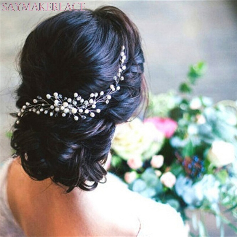 Trendy Crystal Parel Haar Kammen Bruiloft Bruids Haar Sieraden Ornament Hoofd Stuk Decoratie Strass Bruid Haar Kam Voor U