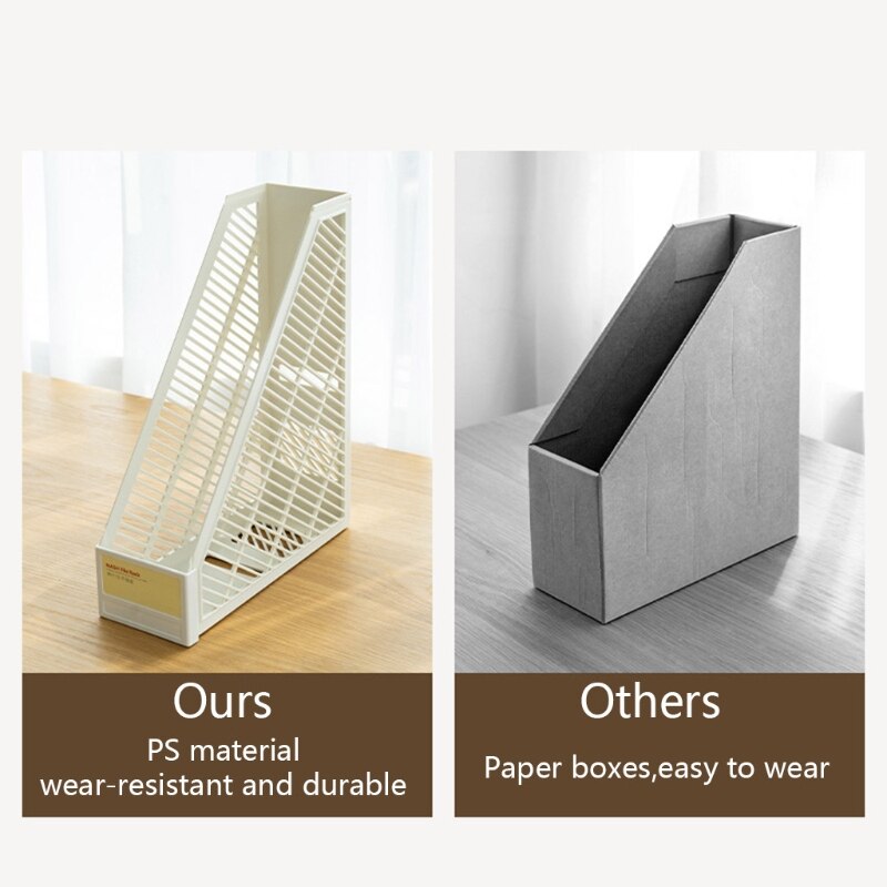 Multi-purpose 2-layer Document Holder Durable File Storage Case Vertical Stackable Placement for School Office Desk