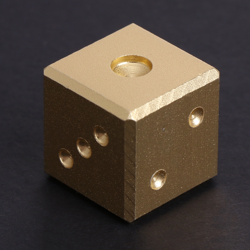 1Pc Aluminium Metal Dice Club Bar Drinken Playing Game Tool 16X16X16mm Goud Zilver