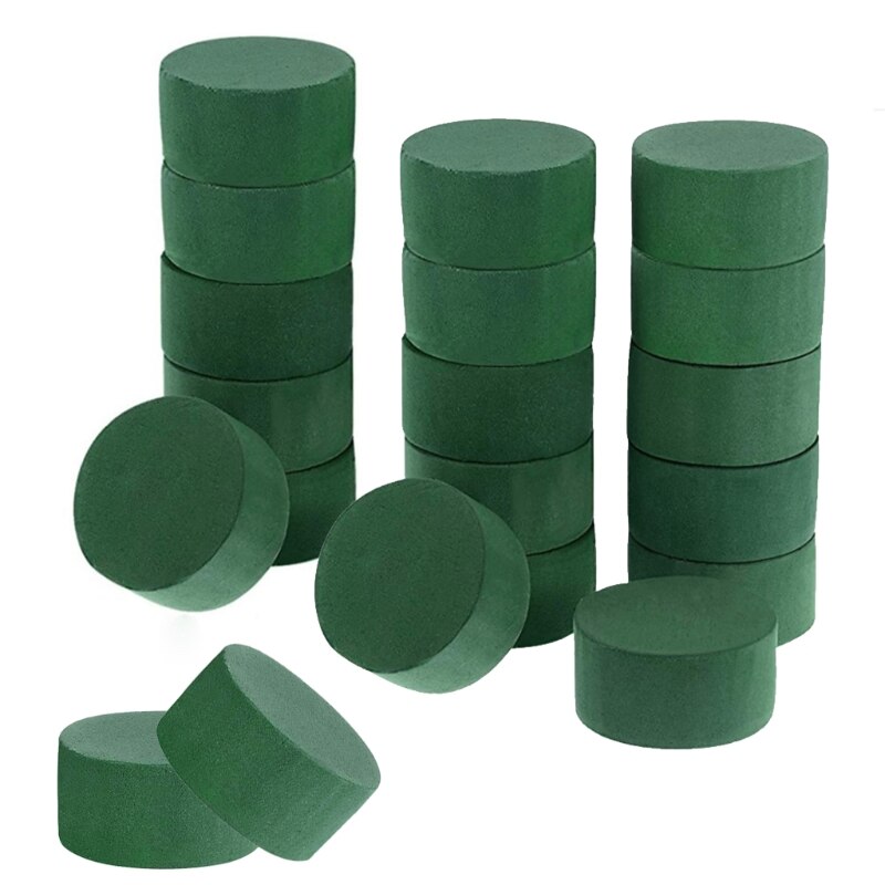 20 pièces de briques de mousse florale humide, bloc de polystyrène de fleuriste vert pour l&#39;arrangement de fleurs fraîches de printemps fournitures artisanat: Default Title