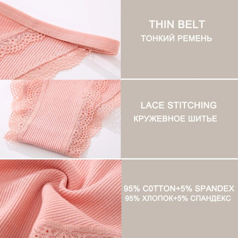 Finetoo 3 stks/set Sexy Kant Katoenen Slips Vrouwen Solid Comfortabele Slipje Vrouwelijke Zacht Ondergoed Ademend Intimates Lingerie