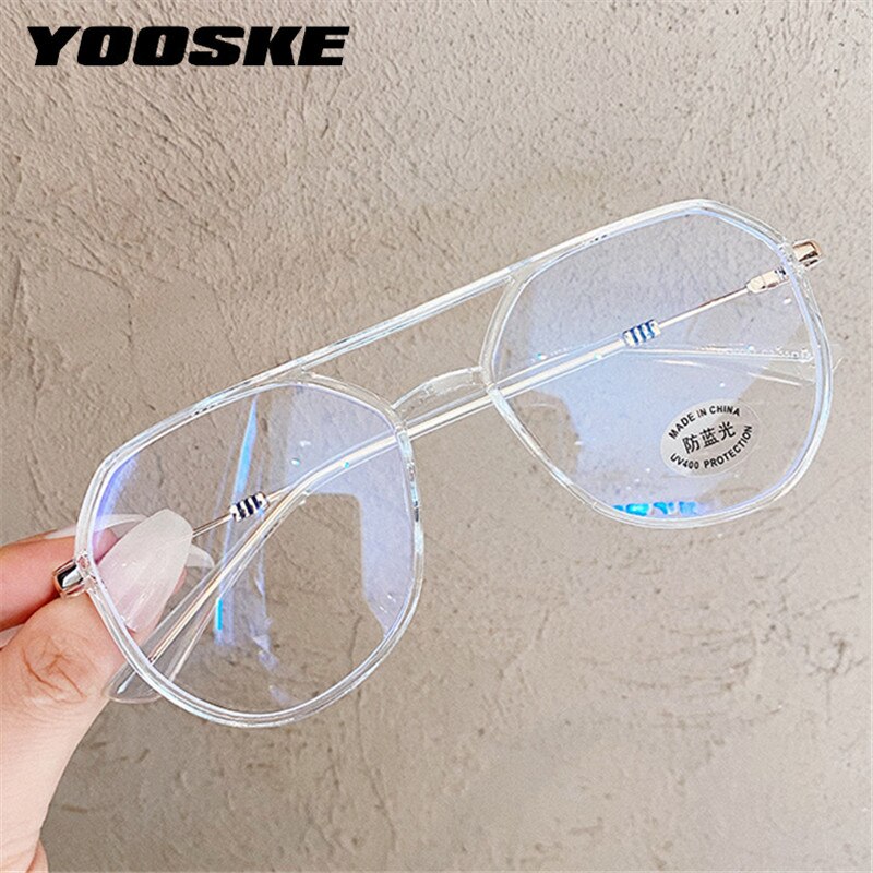 YOOSKE-monturas de gafas TR90 para ordenador para hombre y mujer, anteojos con bloqueo de luz azul, montura única para miopía, lentes con luz azul
