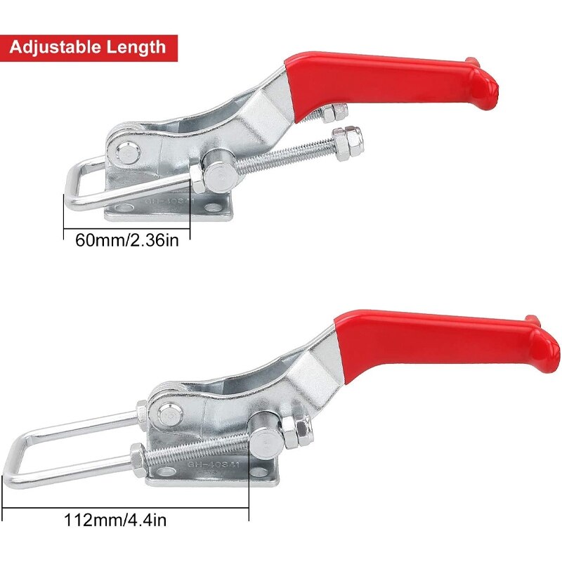 Adjustable Toggle Clamp, Heavy Duty Latch-Action Toggle Clamp Vertical Quick Release for Door,Jig, Pull Latch - 2 Pack