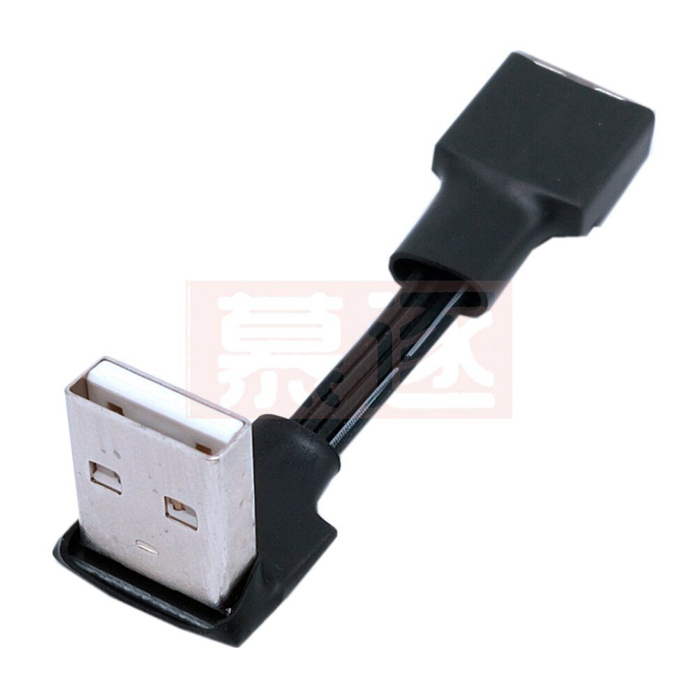 10cm 20cm USB 2.0 A męski na żeński 90 kątowy przedłużacz kabla USB2.0 męski na żeński prawy/lewy/dół/górny Czarny przewód