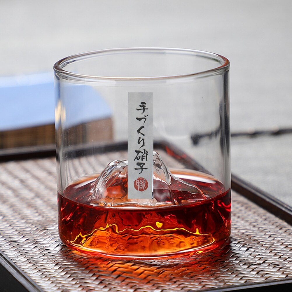 Tasse à whisky en verre de montagne 3D, verre à whisky Transparent, glace, Vodka, verre de roche, verres à boissons, illustration, Gif