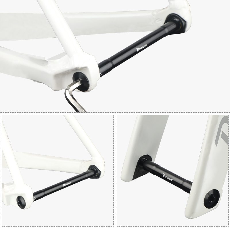 Lightweight Thru Axles M12*P1.5 L120-181mm for Bike Front Rear Fork Dropout Spacing 100/142/148mm CNC-machined Hub Through Shaft