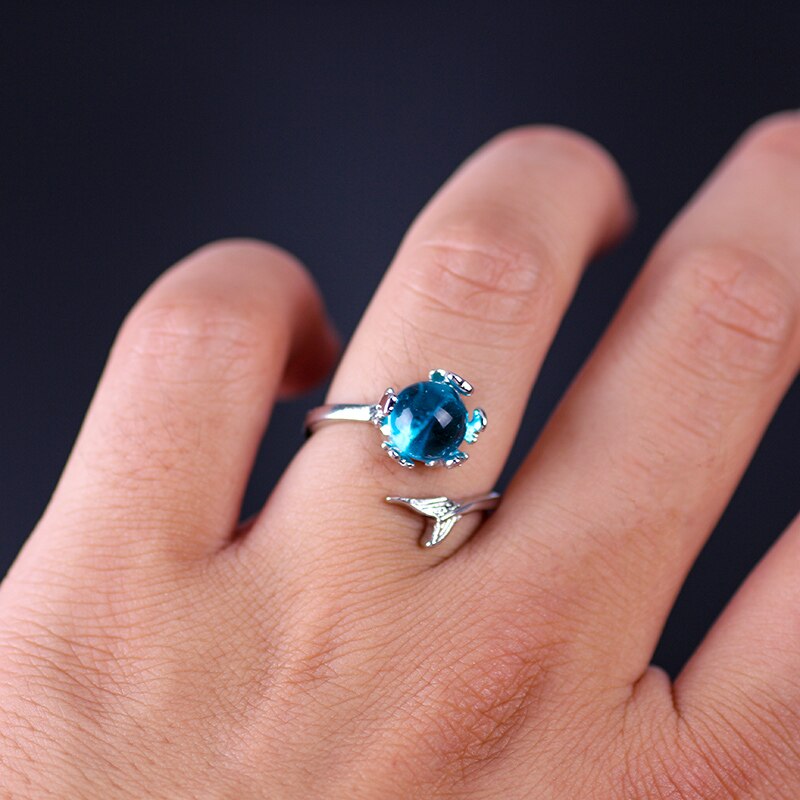 Fishtail Verstelbare Ring Voor Vrouwen Bruiloft Engagement Verzilverd Vinger Ring Partij Sieraden Stijlvolle Persoonlijkheid Mermaid