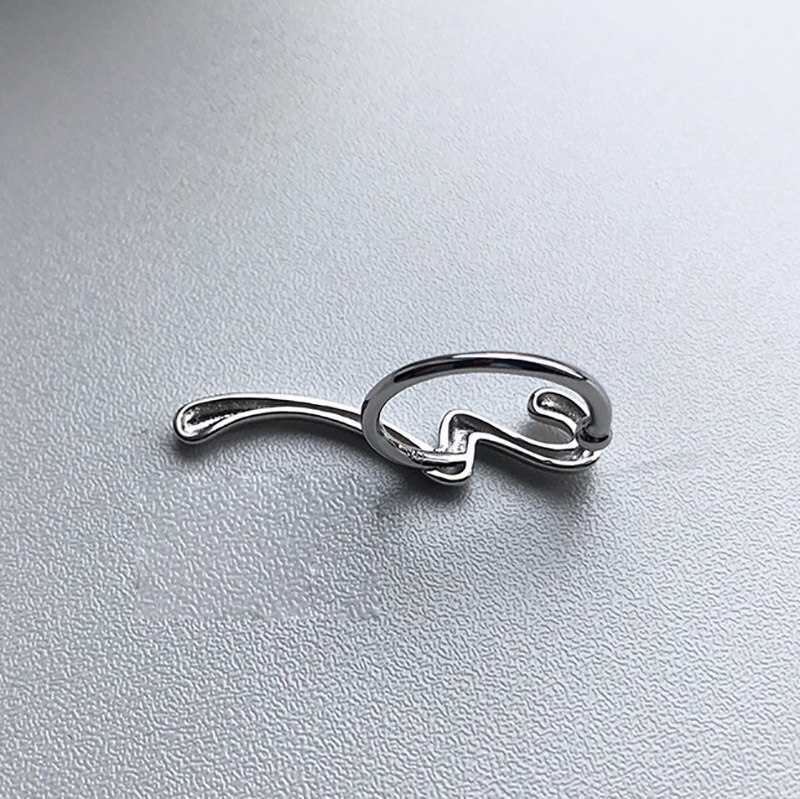 Foxanry Minimalist 925 Sterling Silver Rings for Women Trendy Line Hollow Irregular Birthday Party Jewelry