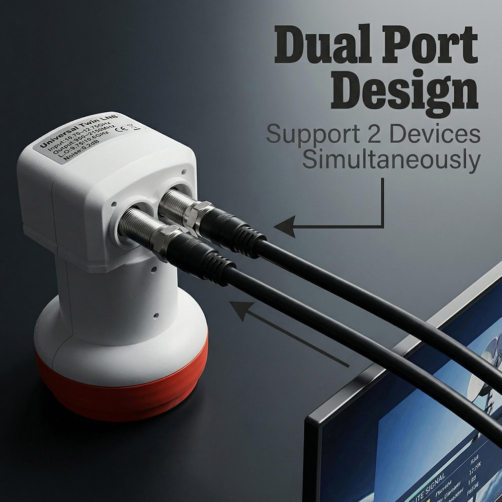 Melhor Sinal Digital Universal KU Band Double LNB 9,75/10,6 GHz Polarização Linear Alto Ganho Baixo Ruído Receptor de Antena Parabólica Atacado