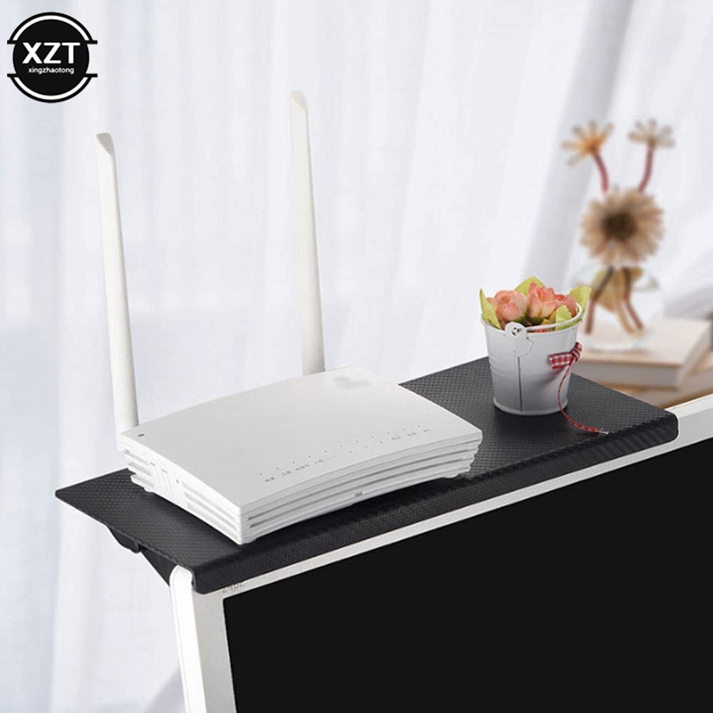 1 pz TV Monitor Rack Organizer schermo ripiano superiore staffa pratica archiviazione domestica Computer ufficio supporto multifunzione