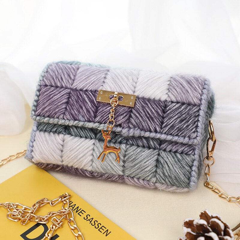 Wol Hand-Geweven Zak Opbergtas Decoratieve Gehaakte Diy Materiaal Pakket Accessoires: 14