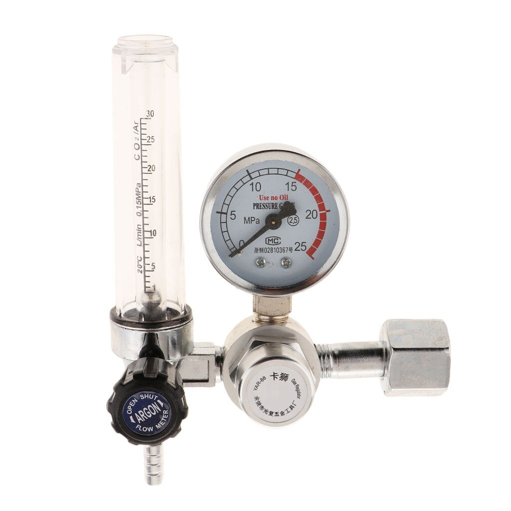 Argon Regulator With Flowmeter TIG MIG Welding CO2 Regulator - 0 to 25 MPA Pressure Gauge