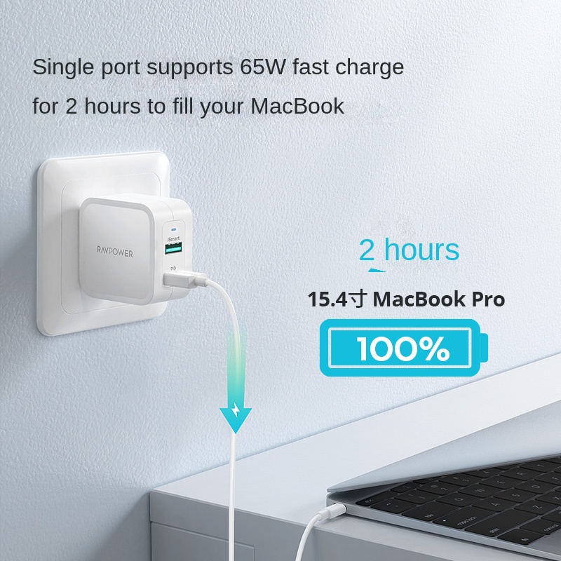 RAVPower PD pioneer 65W GaN Tech USB C wall charger fast portable Huawei Xiaomi iPhone charger fast charger laptop PD charger
