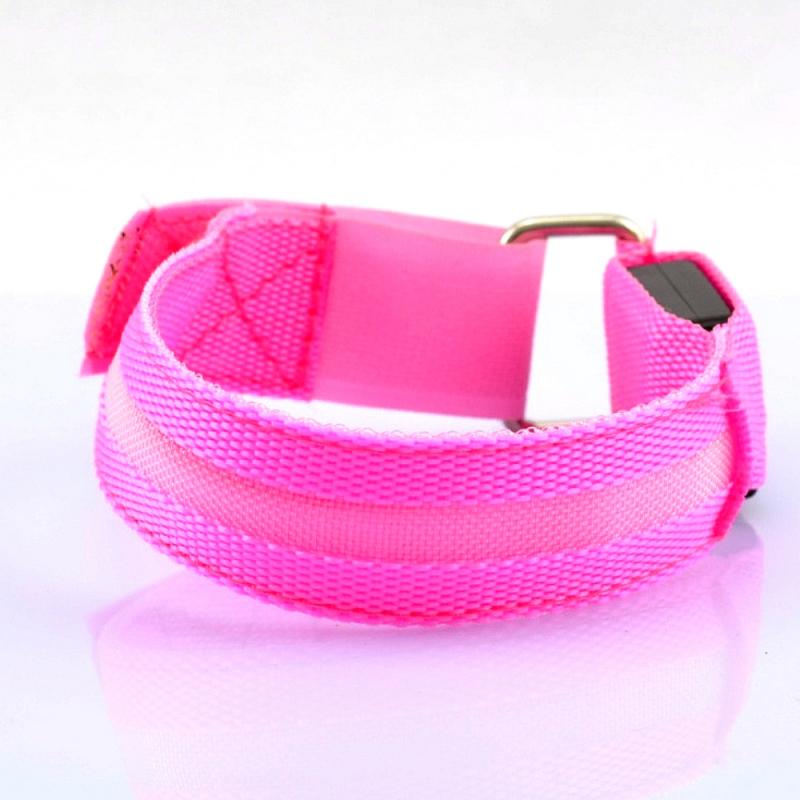 Pulseras deportivas ligeras para correr al aire libre, brazaletes ajustables con USB LED brillante para corredores, corredores, ciclismo, deportes de equitación, seguridad: pink light