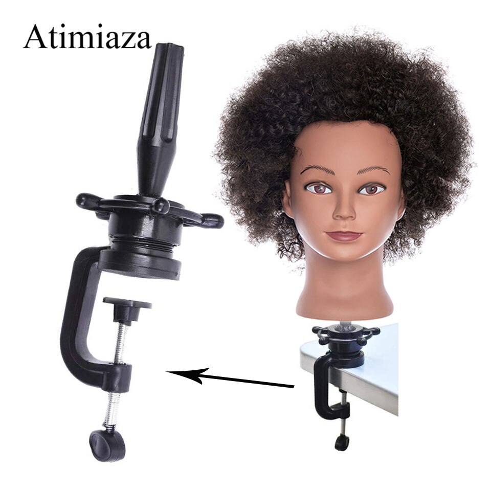 Wig Mannequin Head Stand Cosmetology Manikin Stand Mannequin Head Holder Clamp Black