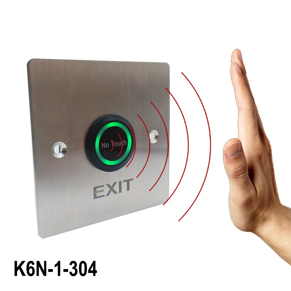 Square Stainless Steel Metal Door Release Switch IR Contactless No Touch Infrared Exit Button: K6N-2-304