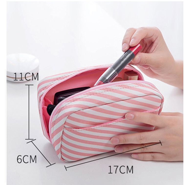 Mini Effen Kleur Flamingo Cosmetische Tas Cactus Reizen Toilettas Opbergtas Schoonheid Make-Up Tas Cosmetische Bag Organizer