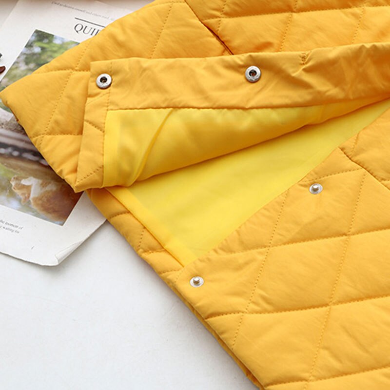 Black Big Size Short Cotton-padded Coat Long Sleeve Loose Fit Women Parkas Stand-up Collar Autumn