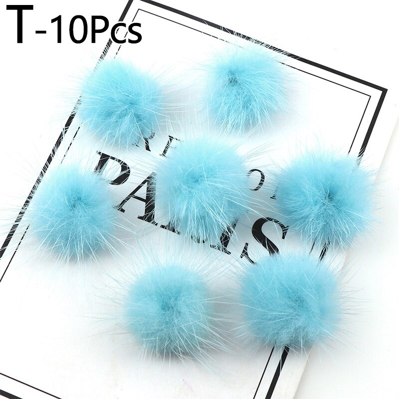 10Pcs Diy Pompon Nertsen Pompoms 3Cm Faux Fur Ballen Voor Naaien Op Gebreide Sleutelhanger Sjaal Schoenen Kleding Hoeden diy Sieraden Accessoire: 20