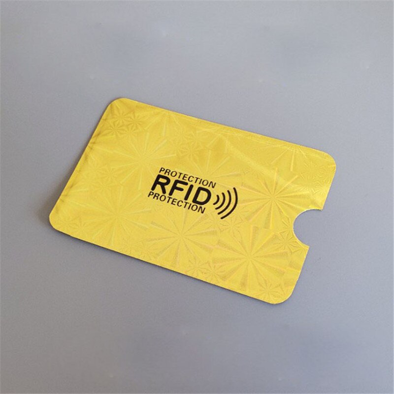 Protecteur de carte de crédit, RFID, réfléchissant, 10 pièces, protecteur de carte de crédit, blocage, manchon de porte-cartes, étui en or, couvertures de Protection porte-cartes de banque