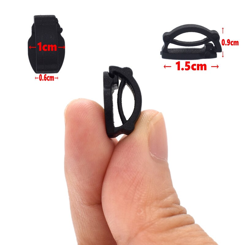 Clips de plástico negro para manualidades, accesorios de plástico con hebilla, , gran tamaño, piezas ligeras de submontaje, bricolaje, 100 Uds.