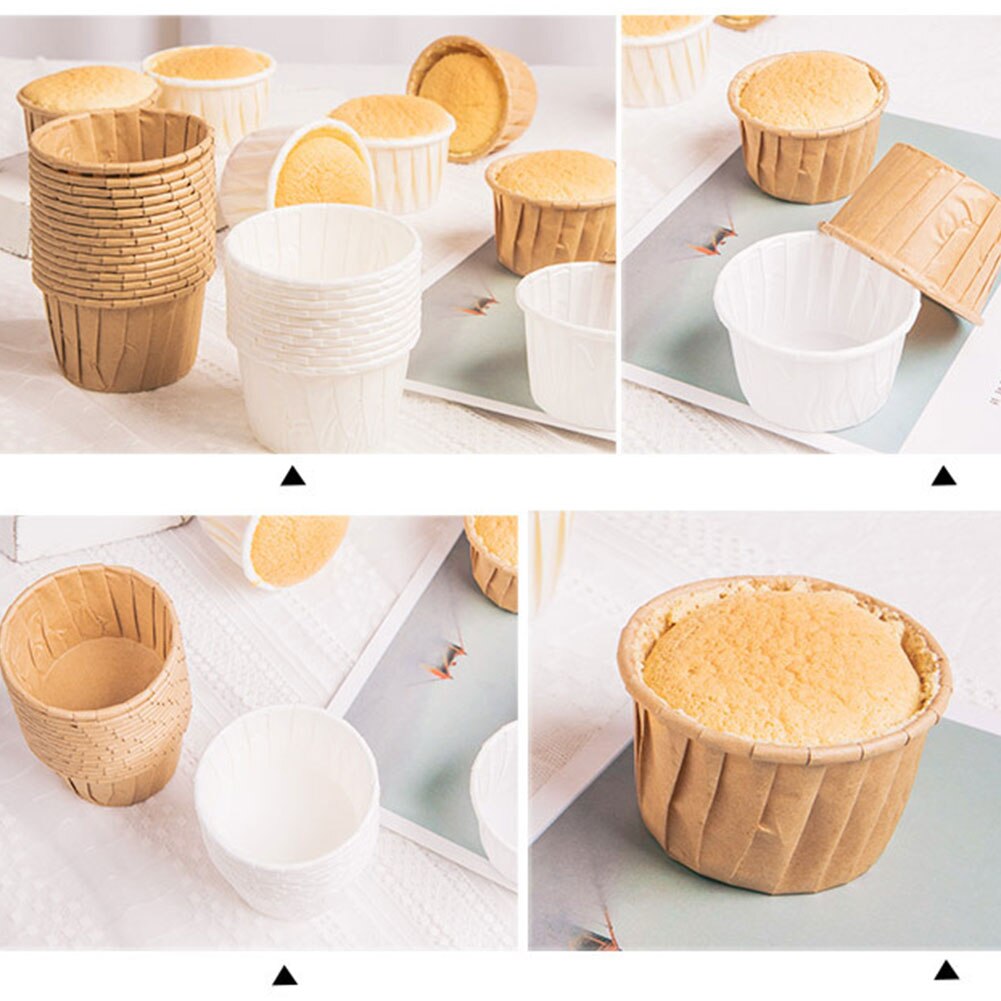 50PCS Mini Paper Cake Cupcake Liner Baking Muffin Box Cup Case Party Tray Cake Mold Decorating Tools High Temperature Resistance