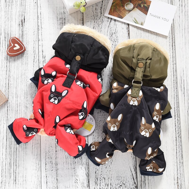 Disfraces de Bulldog Francés para perros, chaqueta cálida de invierno para cachorros, pequeños y medianos, productos de ropa para mascotas