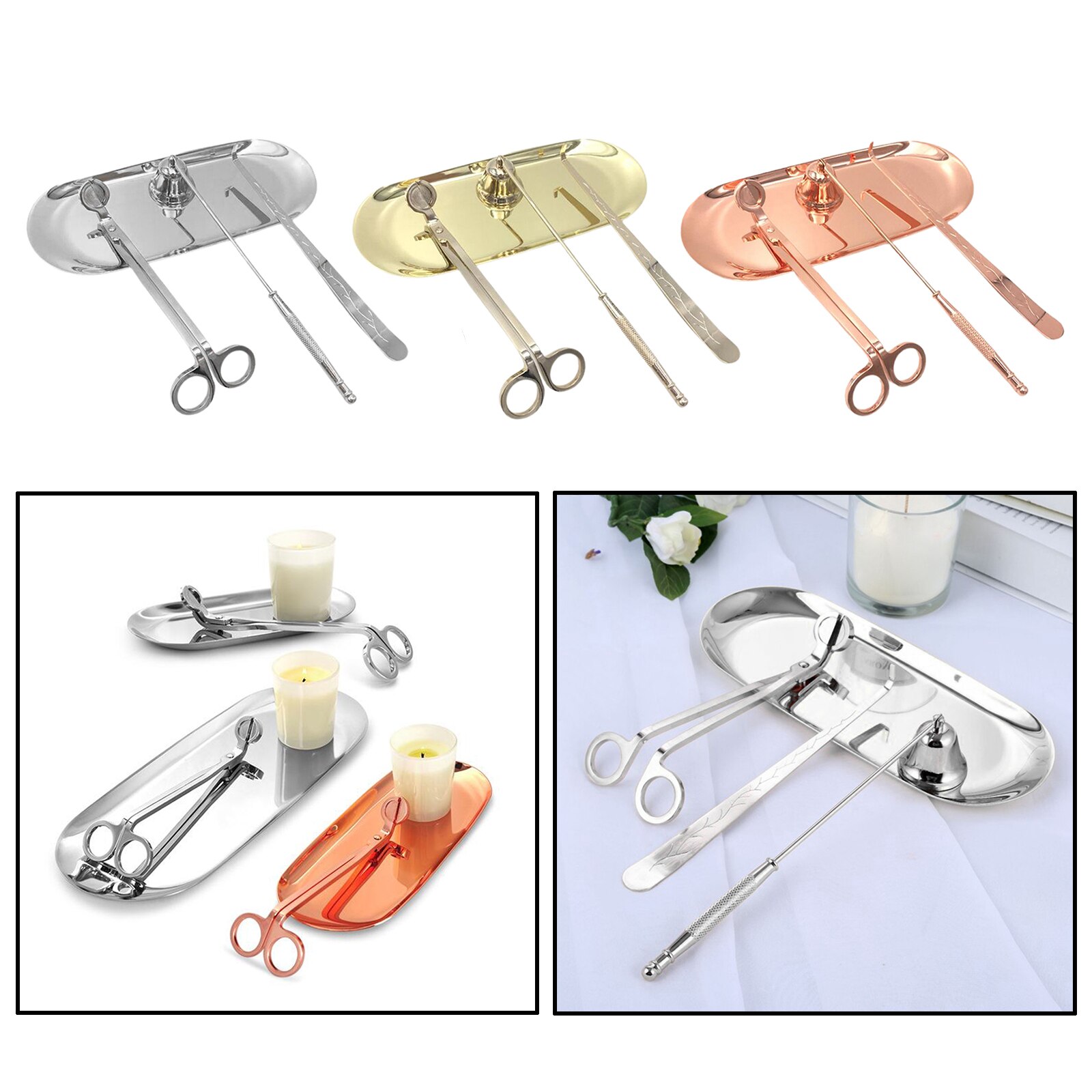Set Van 4 Stuks Kaars Brandblusser Gereedschap Kaarsenlont Trimmer Cutter Kaarsendover Dipper Lade, Duurzaam Gebruik