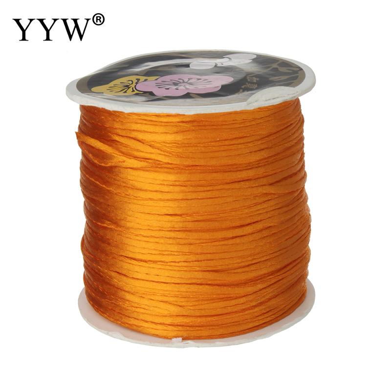 70 m/PC 1mm bobine de Nylon mélange couleur noir chinois Satin soie noeud macramé cordon perles européen tressé fil: deep orange