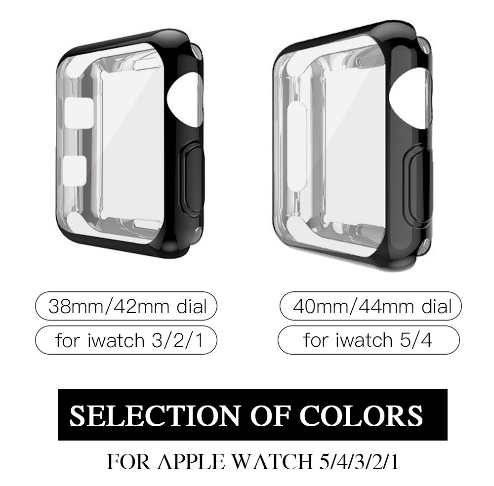 Slim watch 360 cover til apple watch case 5 4 3 2 1 42mm 38mm blød klar tpu skærmbeskytter til iwatch 5 44mm 40mm tilbehør