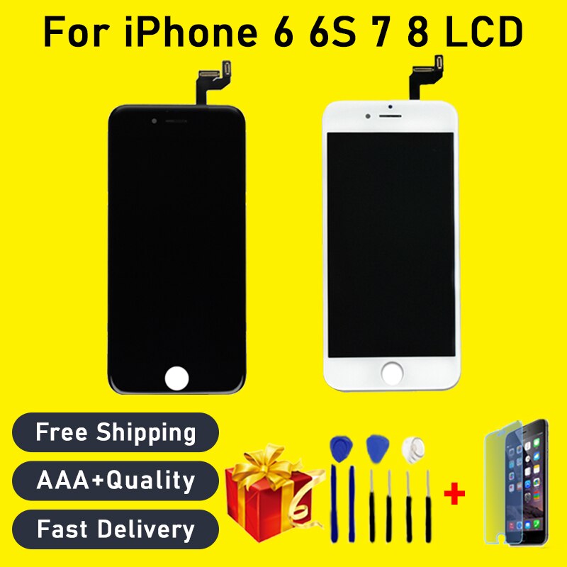 Pantalla LCD de AAA ++ para iPhone 6 6S 7 8 Plus reemplazo de ensamblaje de pantalla táctil 3D para iphone 7 LCD sin píxel muerto