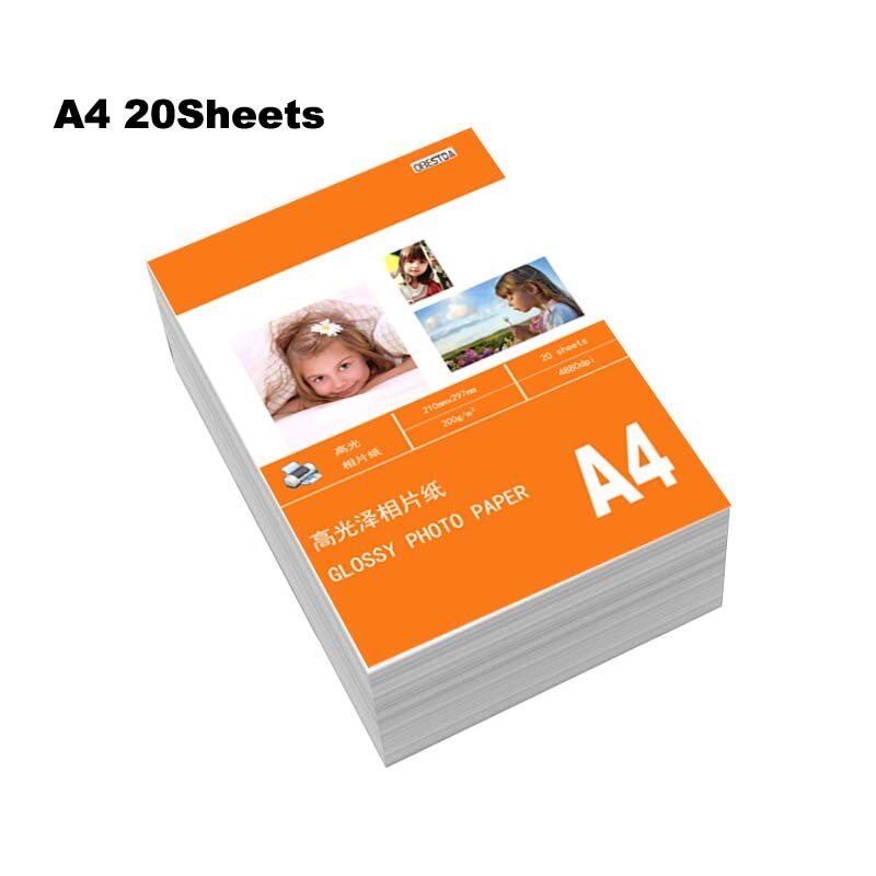 A4 200g Fotopapier Glänzend drucker fotografische papier für inkjet drucker büro glänzend papier 20 blätter/100 blätter: A4 20Blätter  200g