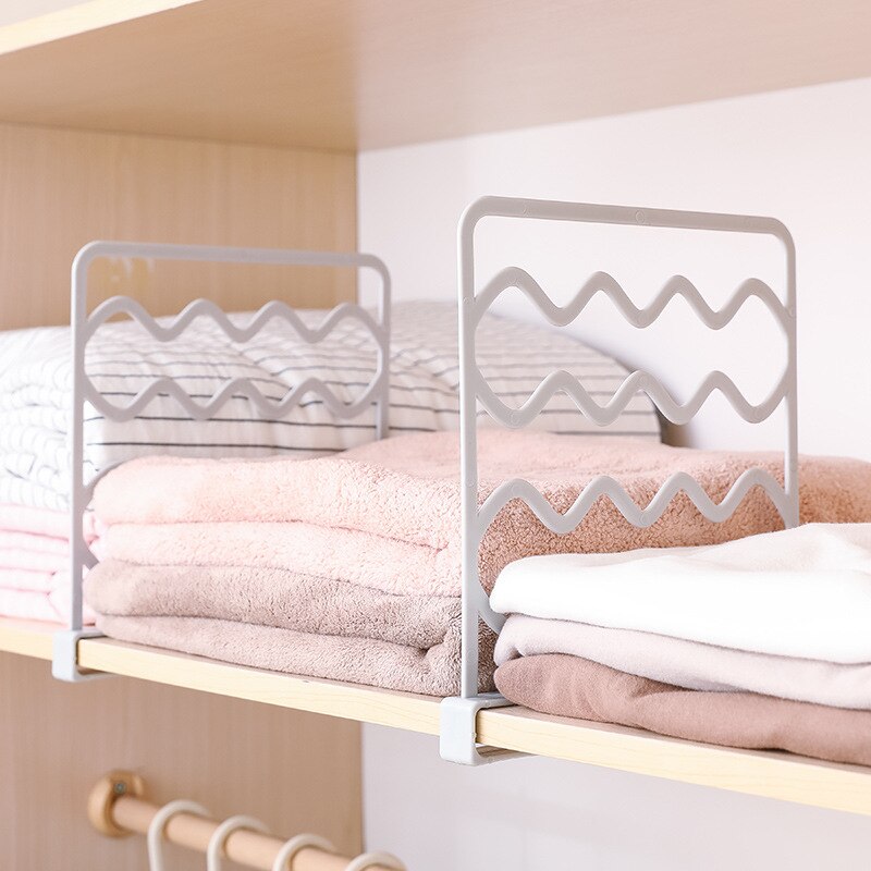 4 stk garderobe hylde skille skab plast hylde skille tøj opbevaring bogholder garderobe arrangør soveværelse skab skillevæg