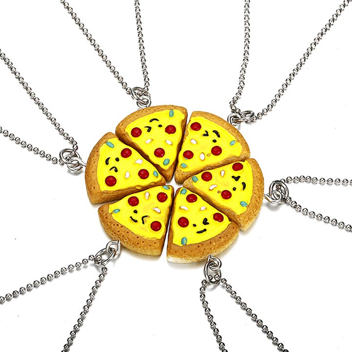 migliore gli amici per sempre Collana 6 pz in 1 impostato Pizza Collana o Keychian Bff Amicizia migliore Regali per Gli Amici: taglia piccola