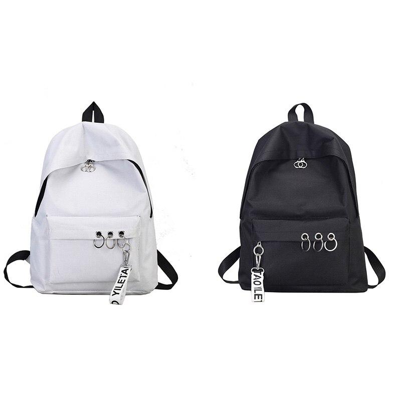 Einfache lässig Rucksack Einfarbig Rucksack Weiblichen Beutel Leinwand Hochschule Wind Rucksack Schwarz